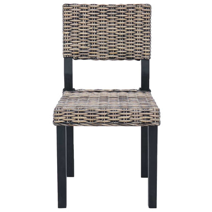 Sedia da pranzo 2 pz Rattan Kubu Nero Lavato 46 x 55 x 84 cm