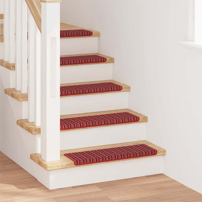 Tappetini per scale autoadesivi 15 pcs Rosso 65 x 21 x 4 cm | homemem39