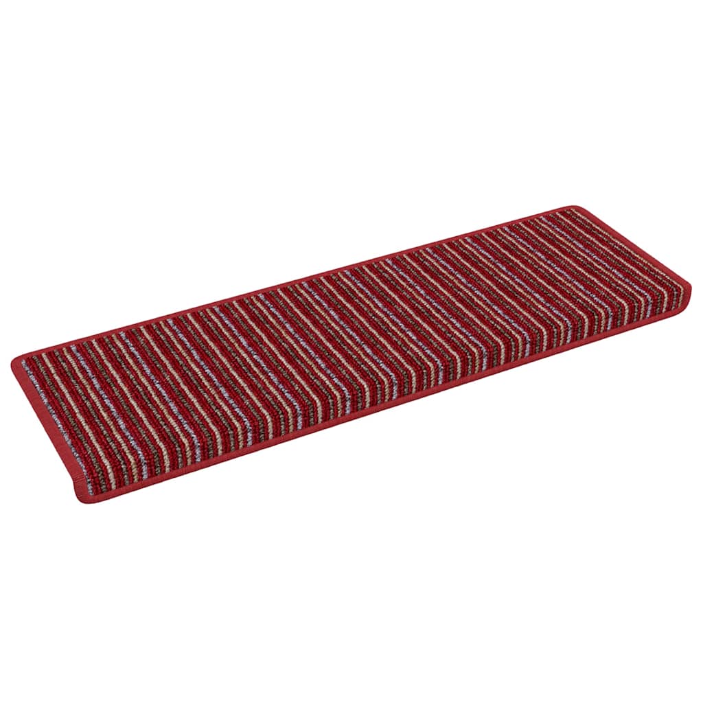 Tappetini per scale autoadesivi 15 pcs Rosso 65 x 21 x 4 cm | homemem39