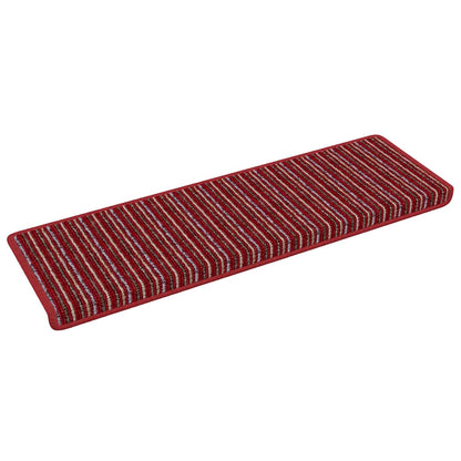 Tappetini per scale autoadesivi 15 pcs Rosso 65 x 21 x 4 cm | homemem39