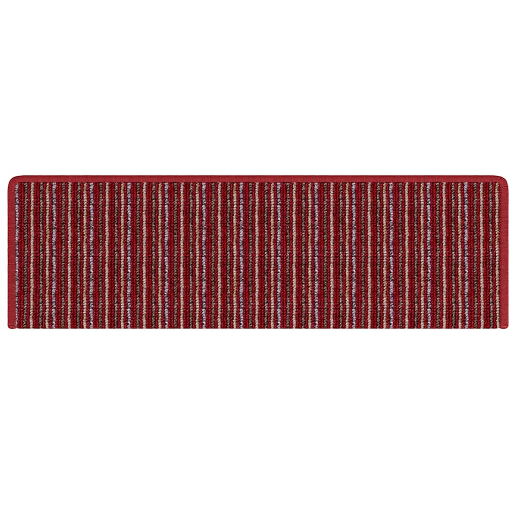 Tappetini per scale autoadesivi 15 pcs Rosso 65 x 21 x 4 cm | homemem39