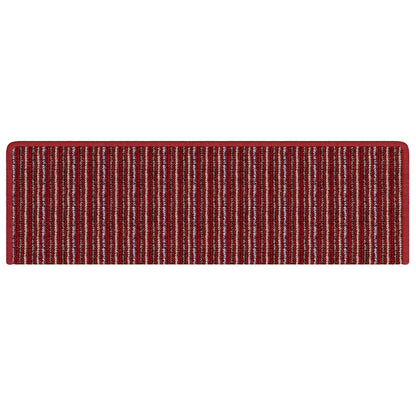 Tappetini per scale autoadesivi 15 pcs Rosso 65 x 21 x 4 cm | homemem39