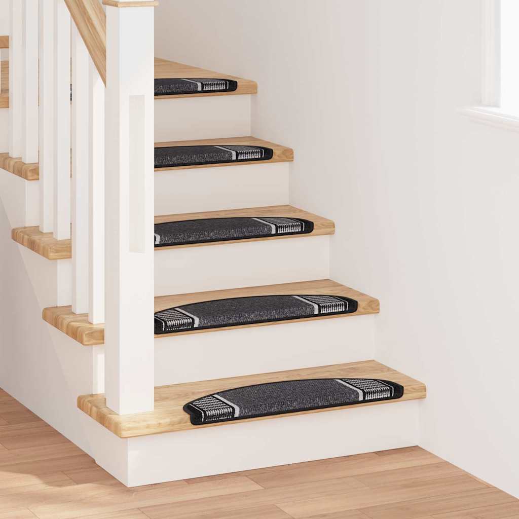 Tappetini per scale autoadesivi 15 pcs Antracite 65 x 21 x 4 cm | homemem39