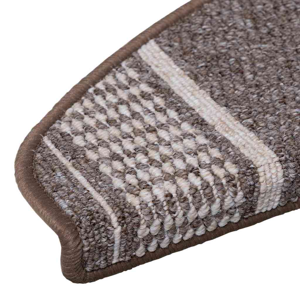 Tappetini per scale autoadesivi 15 pcs Marrone 65 x 21 x 4 cm | homemem39