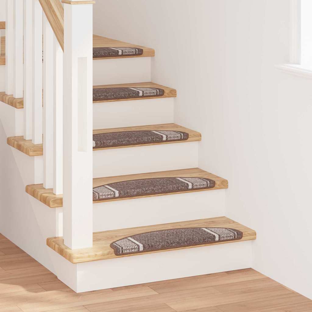 Tappetini per scale autoadesivi 15 pcs Marrone 65 x 21 x 4 cm