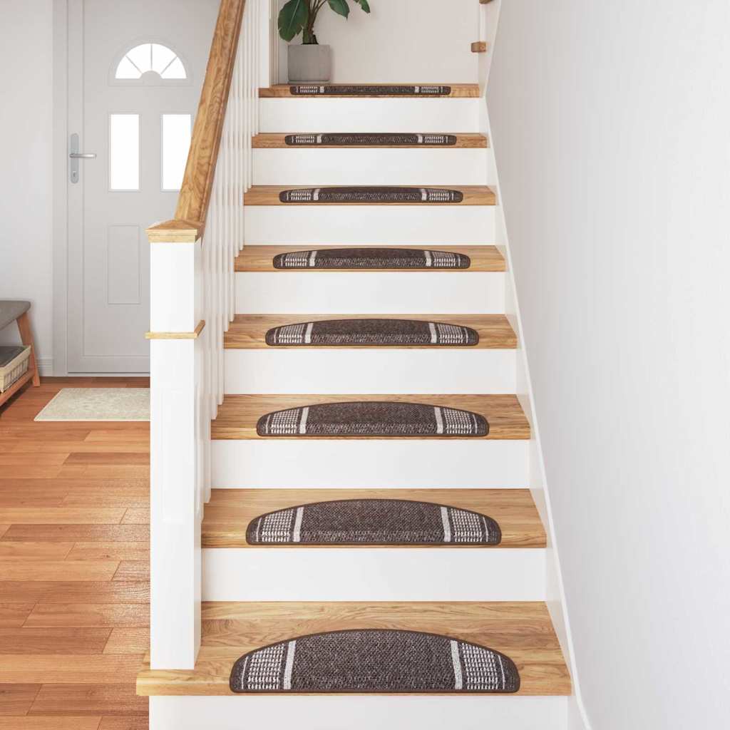 Tappetini per scale autoadesivi 15 pcs Marrone 65 x 21 x 4 cm | homemem39