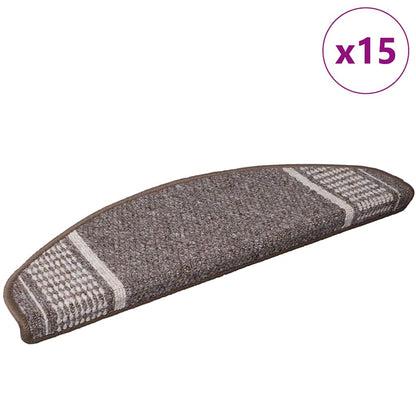 Tappetini per scale autoadesivi 15 pcs Marrone 65 x 21 x 4 cm | homemem39