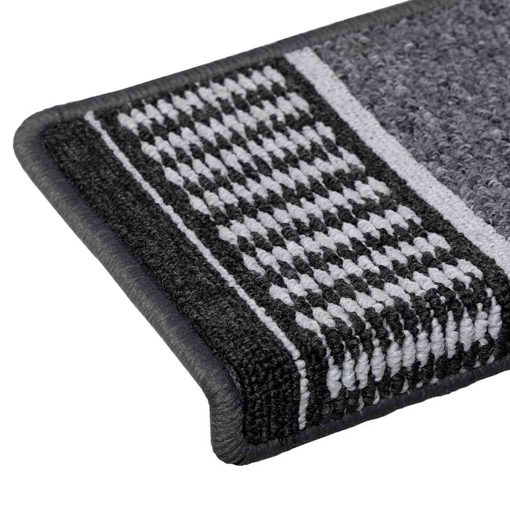 Tappetini per scale autoadesivi 15 pcs Antracite 65 x 21 x 4 cm | homemem39