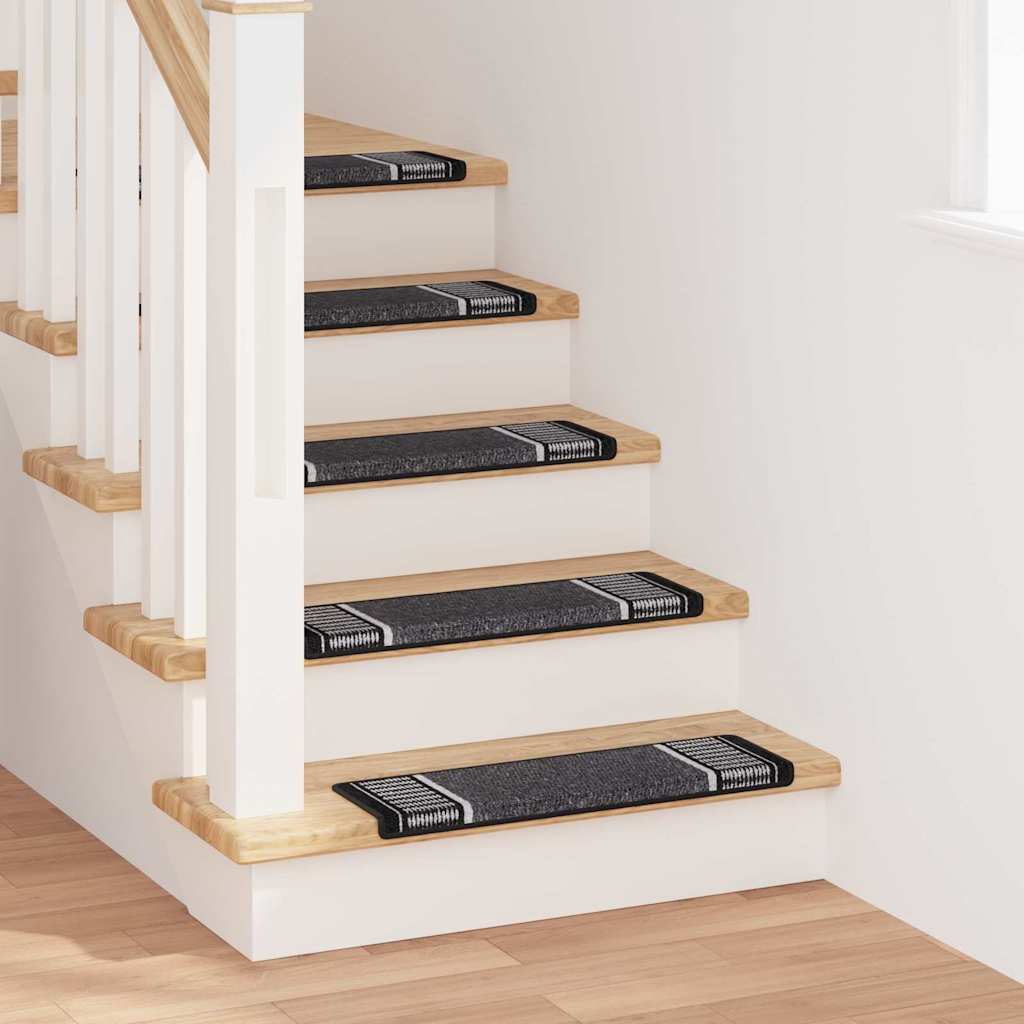 Tappetini per scale autoadesivi 15 pcs Antracite 65 x 21 x 4 cm