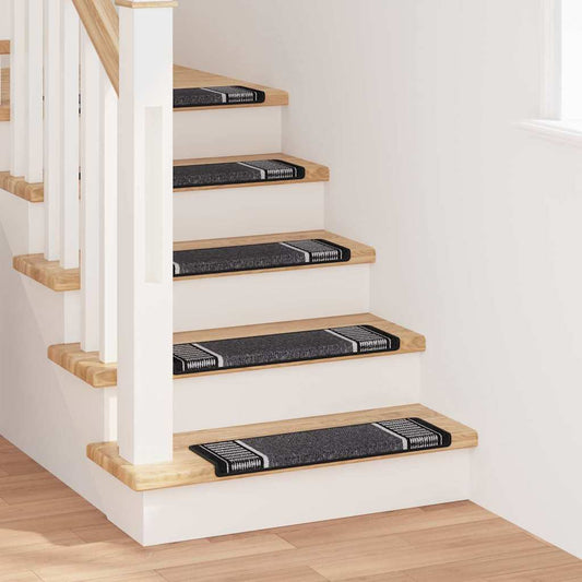Tappetini per scale autoadesivi 15 pcs Antracite 65 x 21 x 4 cm