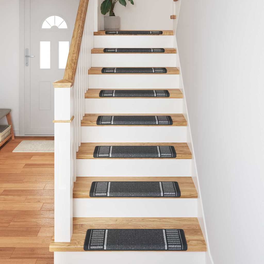Tappetini per scale autoadesivi 15 pcs Antracite 65 x 21 x 4 cm | homemem39