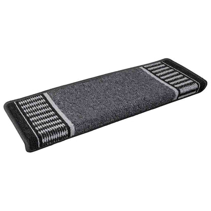 Tappetini per scale autoadesivi 15 pcs Antracite 65 x 21 x 4 cm | homemem39