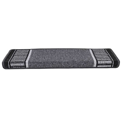 Tappetini per scale autoadesivi 15 pcs Antracite 65 x 21 x 4 cm | homemem39