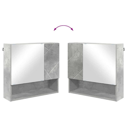Set di mobili per il bagno con porta 2 pcs Grigio cemento | homemem39