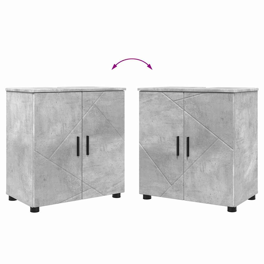 Set di mobili per il bagno con porta 2 pcs Grigio cemento | homemem39
