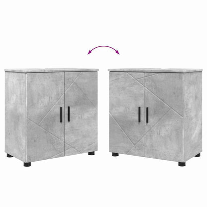 Set di mobili per il bagno 2 pz Grigio cemento 61 x 35 x 64 cm