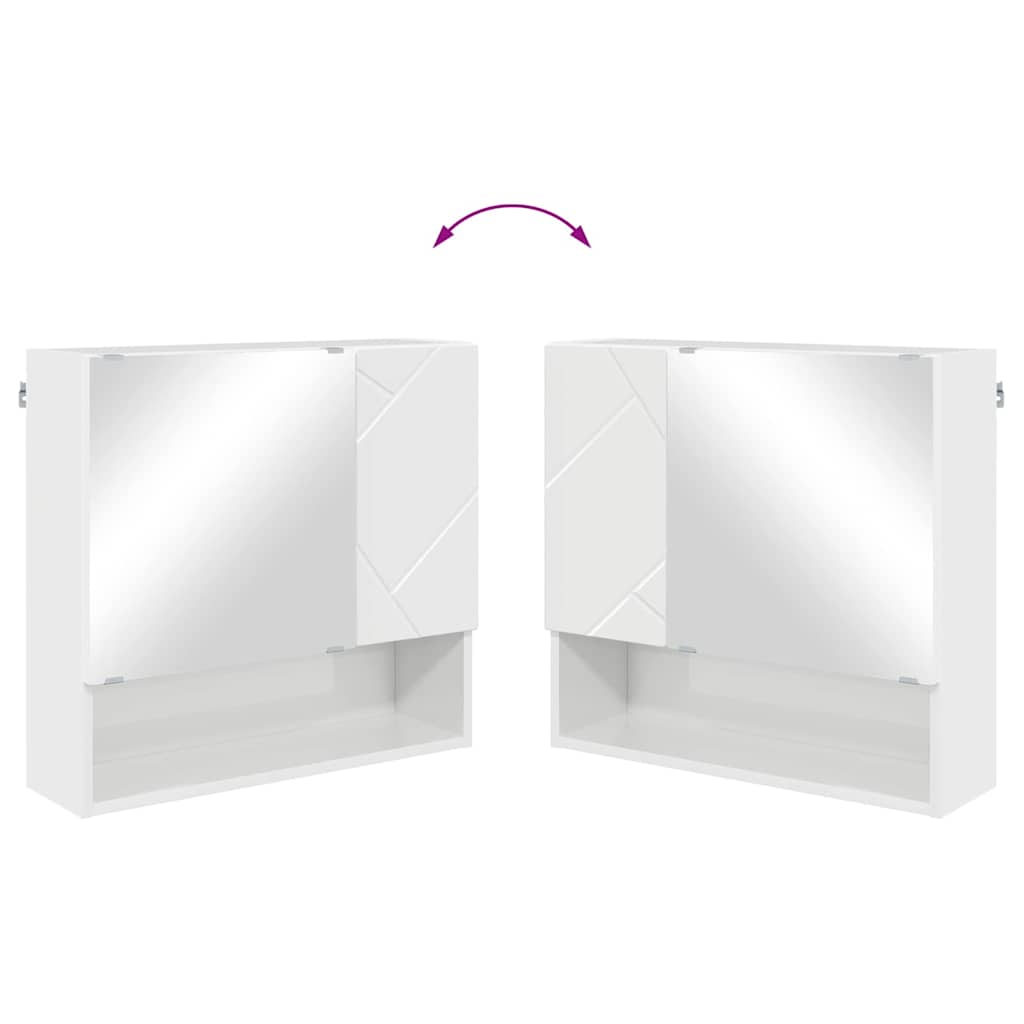 Set di mobili per il bagno con porta 2 pcs Bianco Lucido | homemem39