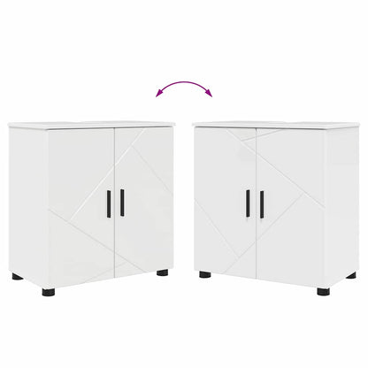 Set di mobili per il bagno 2 pz Bianco Lucido 61 x 35 x 64 cm