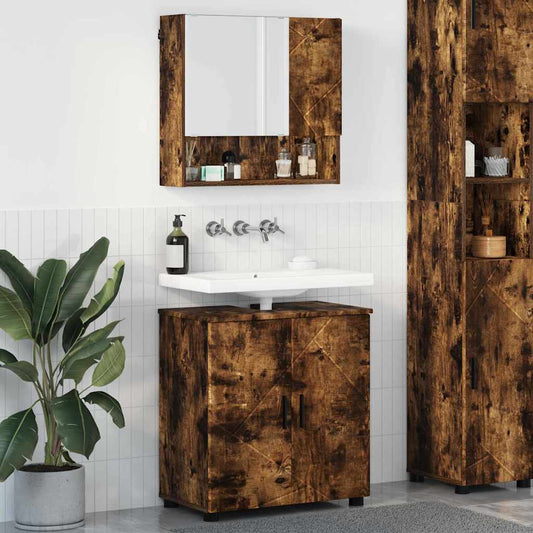 Set di mobili per il bagno 2 pz Rovere fumé 61 x 35 x 64 cm | homemem39