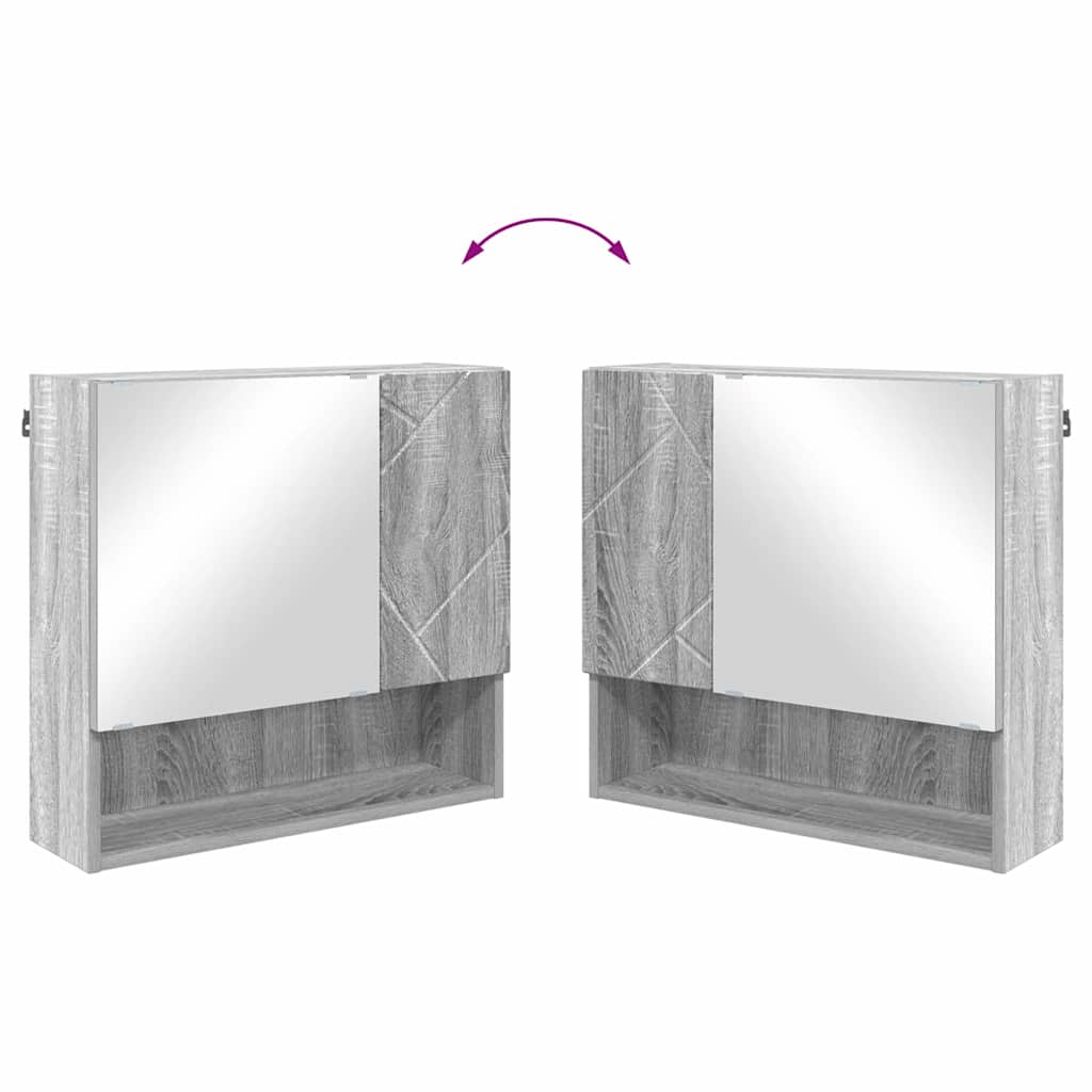 Set di mobili per il bagno 2 pz Grigio Sonoma 61 x 35 x 64 cm | homemem39