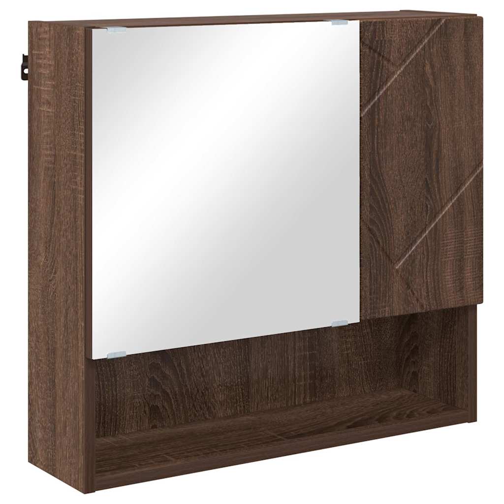 Set di mobili per il bagno con porta 2 pcs Rovere Marrone | homemem39