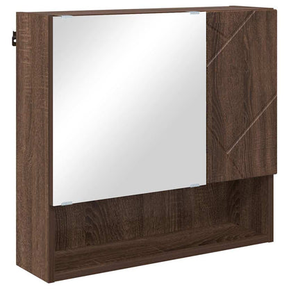 Set di mobili per il bagno con porta 2 pcs Rovere Marrone | homemem39