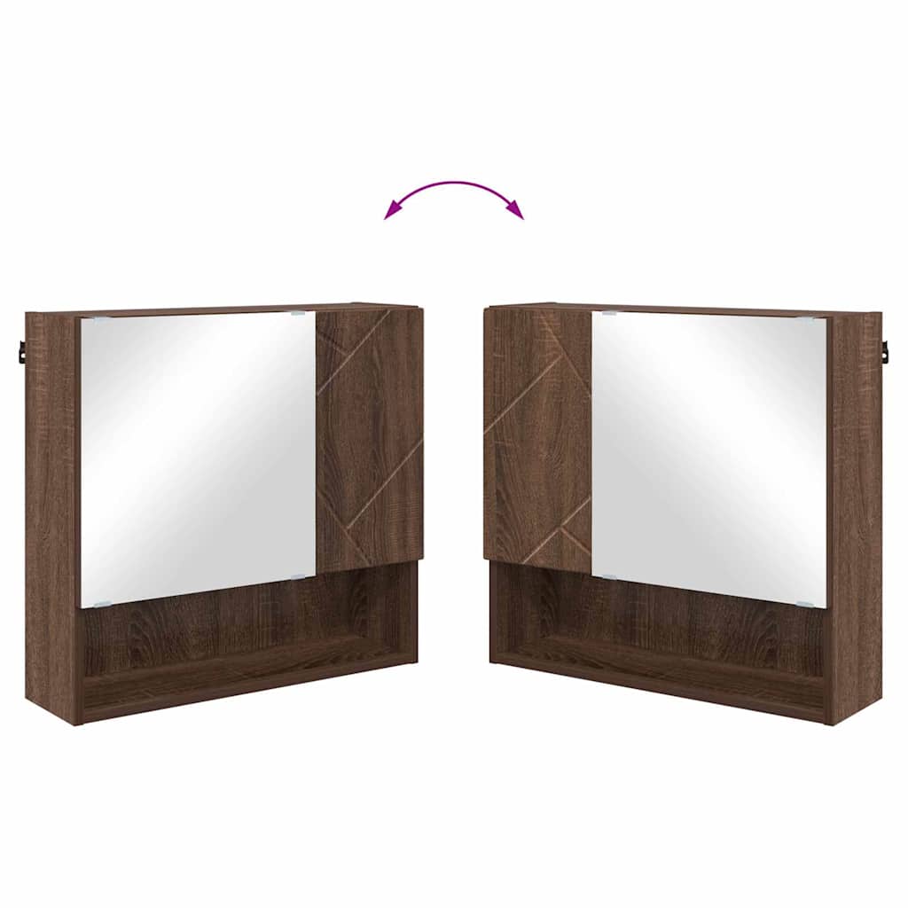 Set di mobili per il bagno con porta 2 pcs Rovere Marrone | homemem39