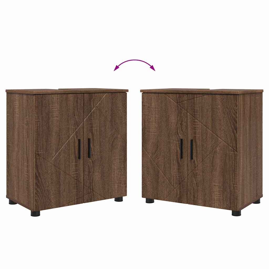 Set di mobili per il bagno 2 pz Rovere Marrone 61 x 35 x 64 cm