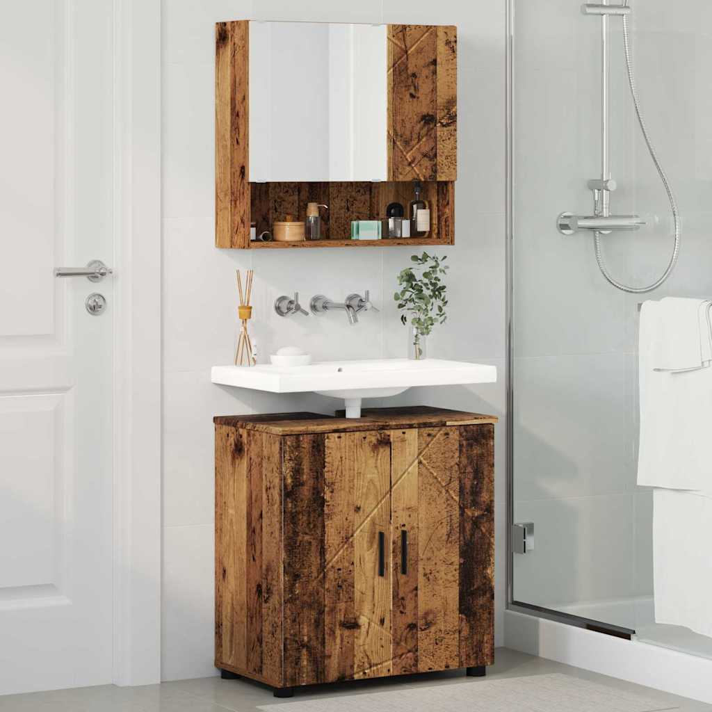Set di mobili per il bagno 2 pz Legno vecchio 61 x 35 x 64 cm | homemem39