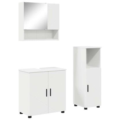 Set di mobili per il bagno Montaggio a parete 3 pcs Bianco | homemem39