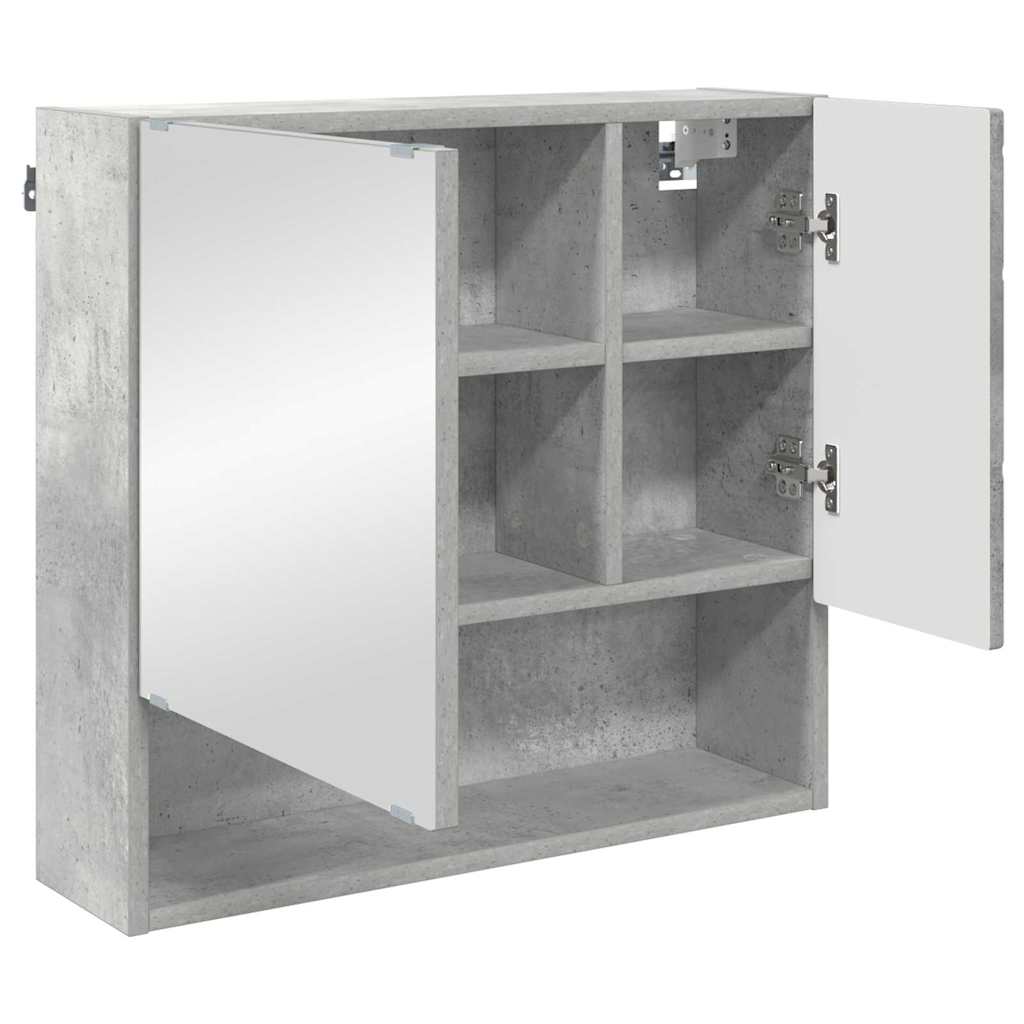 Set di mobili per il bagno con porta 3 pcs Grigio cemento | homemem39