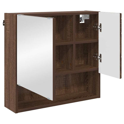 Set di mobili per il bagno con porta 3 pcs Rovere Marrone | homemem39