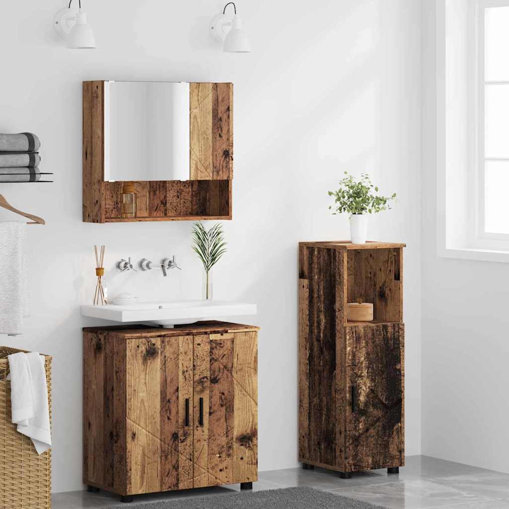 Set di mobili per il bagno 3 pz Legno vecchio 61 x 35 x 64 cm | homemem39