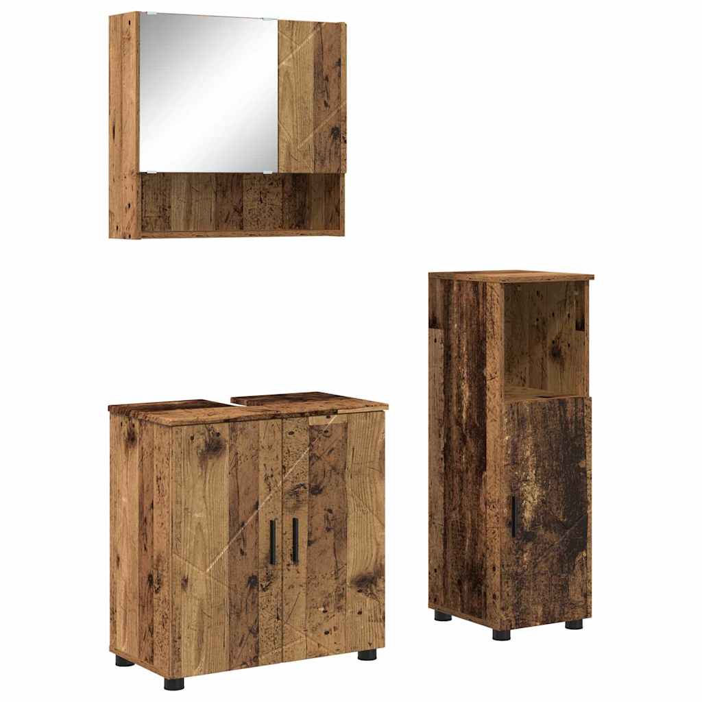 Set di mobili per il bagno 3 pz Legno vecchio 61 x 35 x 64 cm | homemem39