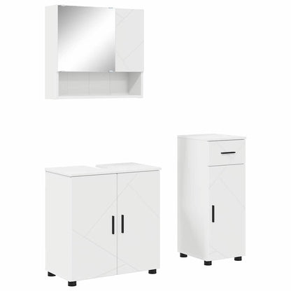 Set di mobili per il bagno con cassetto con porta 3 pcs Bianco | homemem39