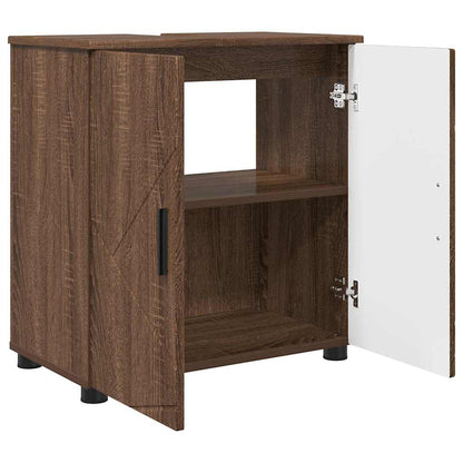 Set di mobili per il bagno con cassetto 3 pcs Rovere Marrone | homemem39