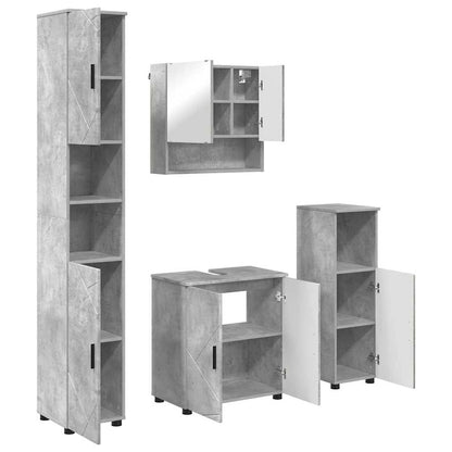 Set di mobili per il bagno 4 pz Grigio cemento 61 x 35 x 64 cm | homemem39
