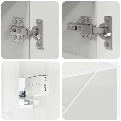 Set di mobili per il bagno con porta 4 pcs Bianco Lucido | homemem39
