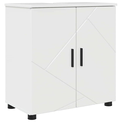Set di mobili per il bagno con porta 4 pcs Bianco Lucido | homemem39