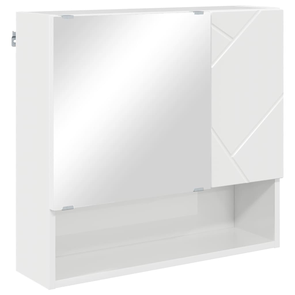 Set di mobili per il bagno con porta 4 pcs Bianco Lucido | homemem39