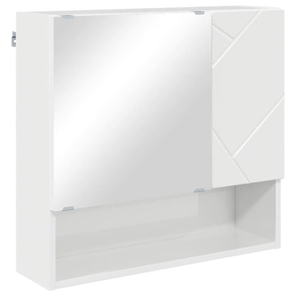 Set di mobili per il bagno con porta 4 pcs Bianco Lucido | homemem39