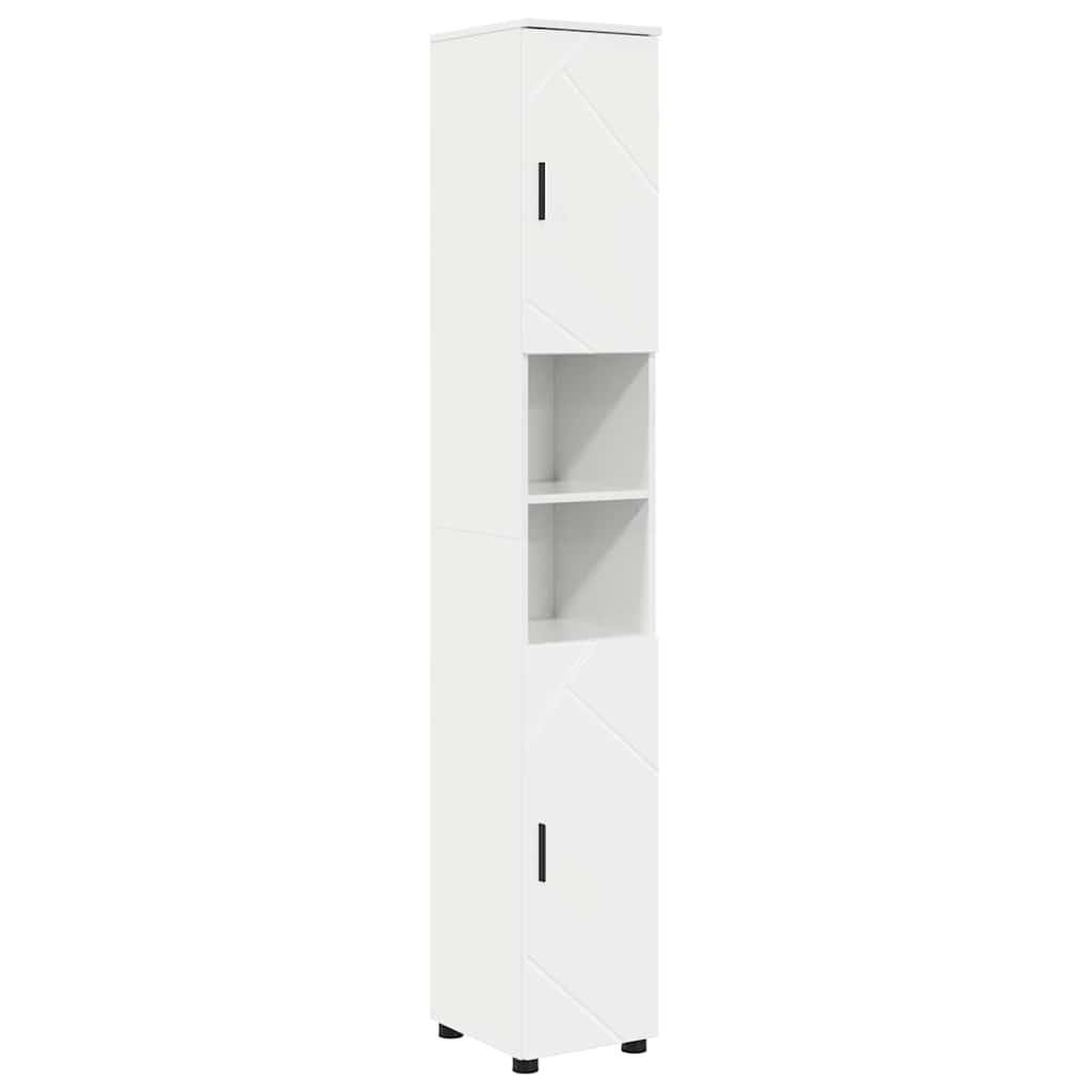 Set di mobili per il bagno con porta 4 pcs Bianco Lucido | homemem39