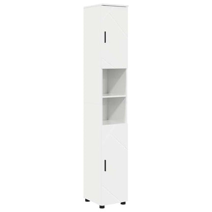 Set di mobili per il bagno con porta 4 pcs Bianco Lucido | homemem39