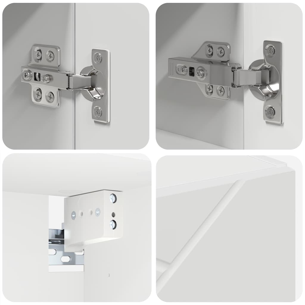 Set di mobili per il bagno con cassetto con porta 4 pcs Bianco | homemem39