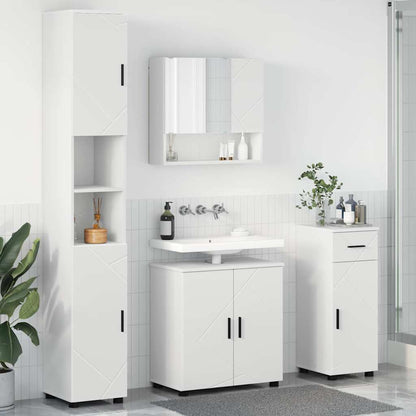 Set di mobili per il bagno con cassetto con porta 4 pcs Bianco | homemem39