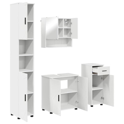 Set di mobili per il bagno con cassetto con porta 4 pcs Bianco | homemem39