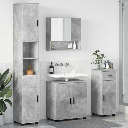 Set di mobili per il bagno 4 pz Grigio cemento 61 x 35 x 64 cm