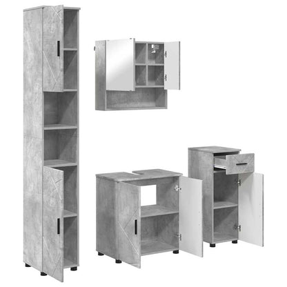 Set di mobili per il bagno 4 pz Grigio cemento 61 x 35 x 64 cm