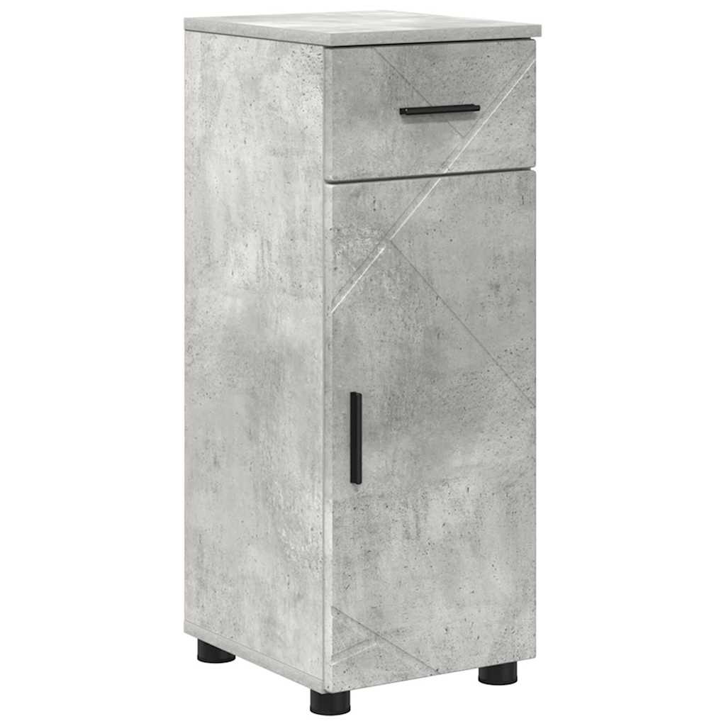 Set di mobili per il bagno con cassetto 4 pcs Grigio cemento | homemem39