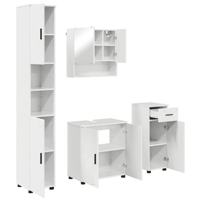 Set di mobili per il bagno 4 pz Bianco Lucido 61 x 35 x 64 cm | homemem39